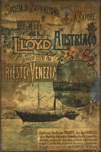 G. SIGON, Società di Navigazione a Vapore del Lloyd Austriaco<br /> Manifesto cromolitografico 1890 ca. [Trieste]<br />Stabilimento Lit. Modiano, <br /> <br />