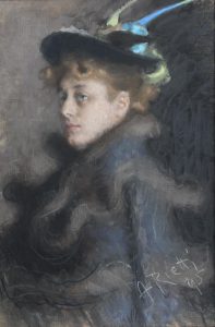 Arturo Rietti. Ritratto femminile (Livia Veneziani Svevo), 1895, collezione privata