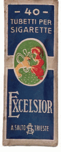 Confezione da 40 tubetti per sigarette “Excelsior” della ditta Salto, 1912 ca.[Trieste] - Civici Musei di Storia e Arte, Trieste