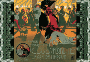 GLAUCO CAMBON, Papier à cigarettes Club Spécialité – La Grande Marque, manifesto per carta da sigarette della ditta Modiano, 1908-1910 [Trieste] - cromolitografia - collezione Delbello, Trieste.