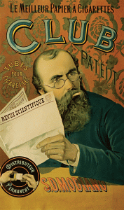 GIUSEPPE SIGON, Le meilleur papier à cigarettes. Club patent 1900 ca. [Trieste] -cromolitografia - Archivio Modiano, Trieste.