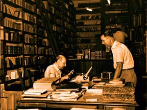 Saba e Carletto nella Libreria Antiquaria
